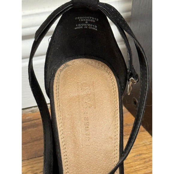 Asos Black Ankle Strap Block Heels High Chunky Heel Dress Shoe Size 8 Worn Twice - Picture 6 of 6